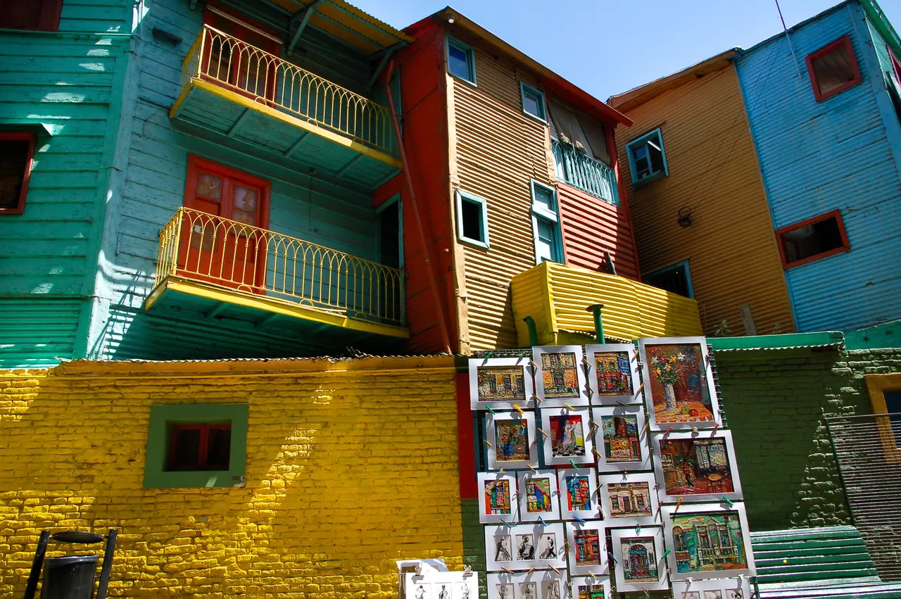 Brightly painted houses in La Boca, Buenos Aires